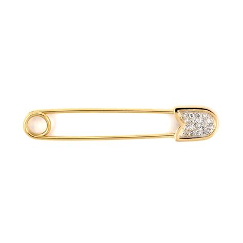 Yellow Gold Vintage Diamond Safety Pin Pin Argo And Lehne Jewelers