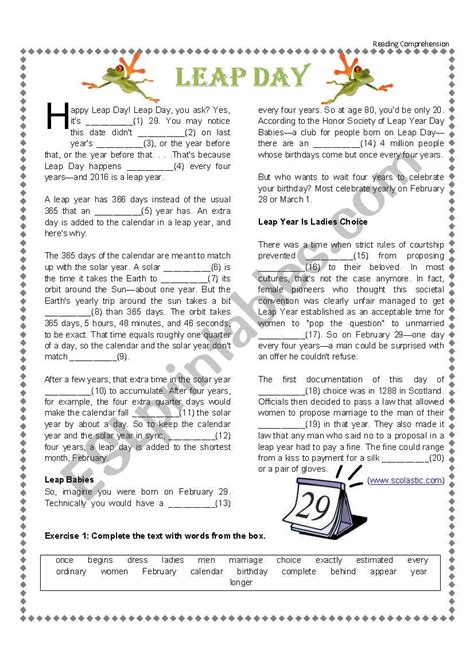 Leap Day - ESL worksheet by Santa Fe