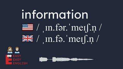 How To Pronounce Information US English UK English IPA Audio Waveform