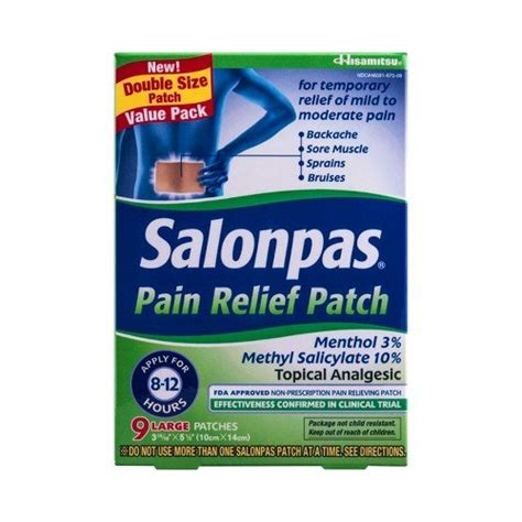 3 Pack Salonpas Pain Relieving Patch 9 Large Patches Each 346581675092 Ebay