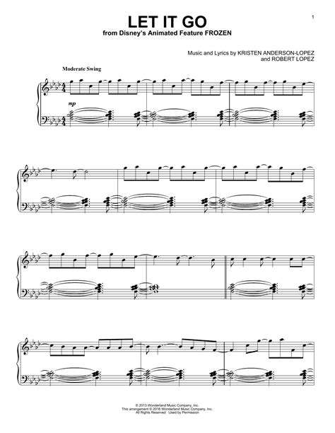 Let It Go Idina Menzel Piano Sheet Music