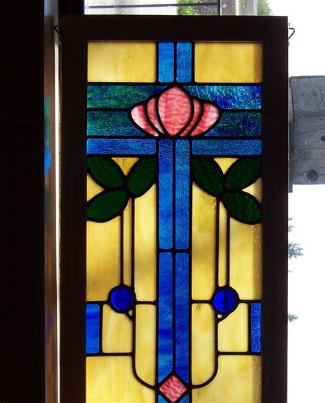 Arts and Crafts Style Stained Glass Window by DebsGlassArt on Etsy