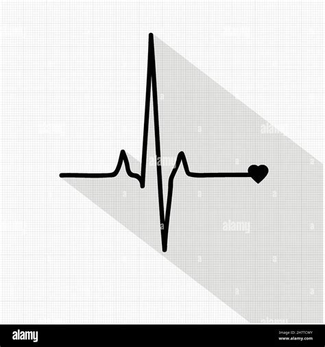 Vector Pulse Icon Isolated Over Cardiogram Grid Hospital Related