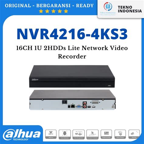 Jual Dahua NVR4216 4KS3 16 Channel 2 Slot HDD NVR IP Camera 16ch AI