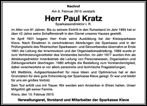 Alle Traueranzeigen F R Paul Kratz Trauer Rp Online De