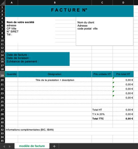 Modele Facture Avoir Excel Sample Excel Templates