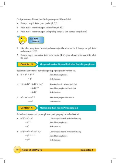 Matematika Smp Kelas 9 Contoh Soal Matematika Kelas 9 Semester 1 Bab 1 Kurikulum 2013 Terpercaya