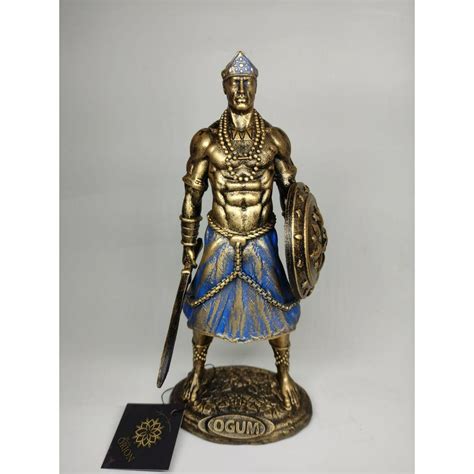 Estatua Orixa Ogum Exclusiva Imagem Decoracao Resina Shopee Brasil