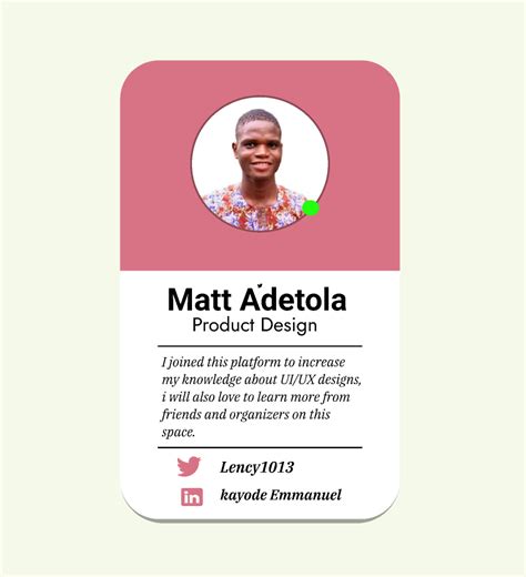 simple profile card | Figma