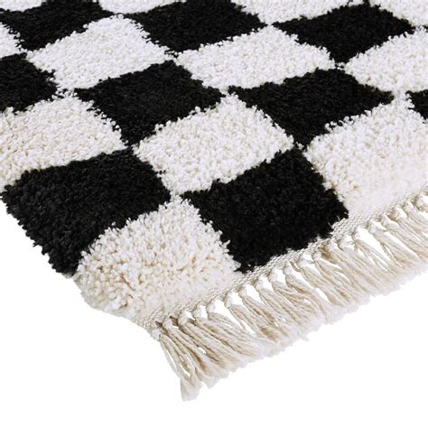 Tapis Damier Noir Et Blanc