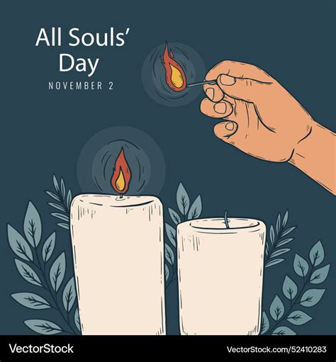 Flat All Souls Day Royalty Free Vector Image VectorStock