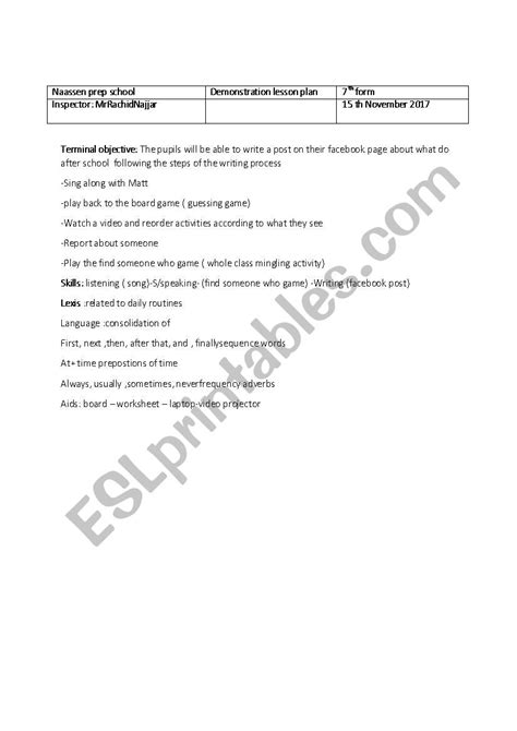 Hobbies Lesson Plan ESL Worksheet By Imenaziz