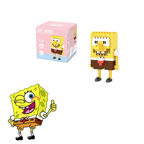 Blocos De Montar Miniatura Bob Esponja Desenho Shopee Brasil