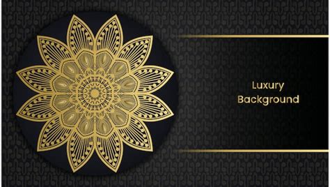 Premium Vector A Black And Gold Background With A Gold Flower And The