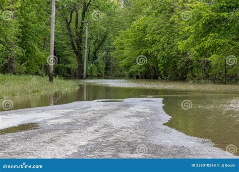 Road Closed Due To High Water Flooding Roadway Stock Photo - Image of ...