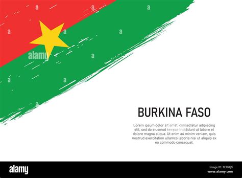 Grunge Styled Brush Stroke Background With Flag Of Burkina Faso