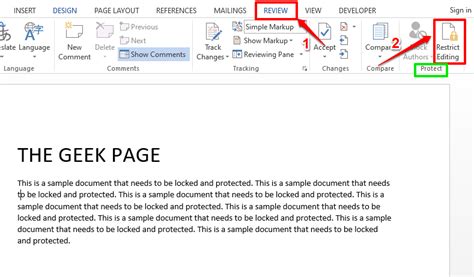 How To Lock A Microsoft Word Document From Editing