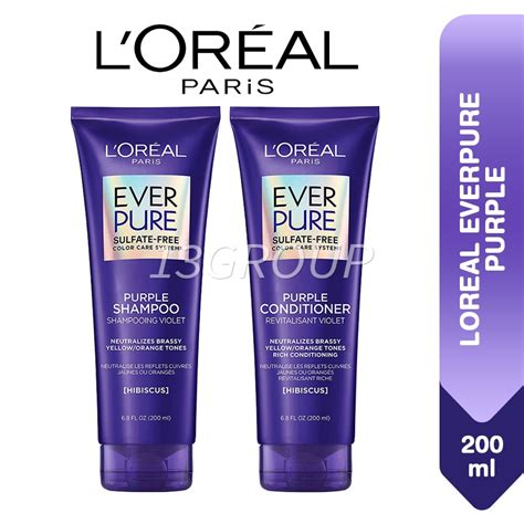 Loreal Paris EverPure Purple Shampoo Conditioner 200ml Shopee