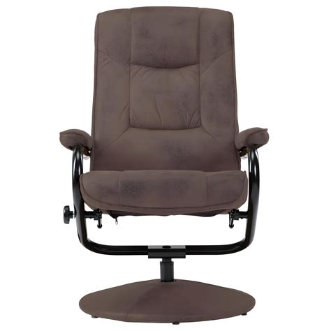 Fauteuil Tv Avec Repose Pied Marron Similicuir Daim