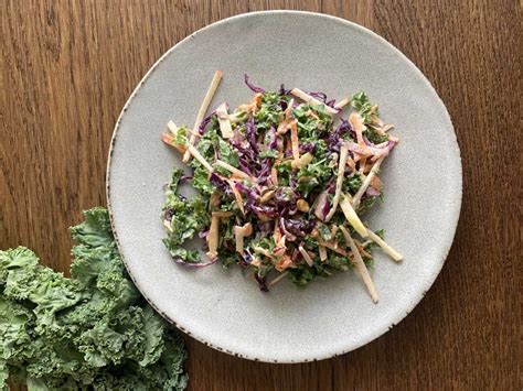 Kale Apple Slaw With Creamy Dressing The Heart Dietitian