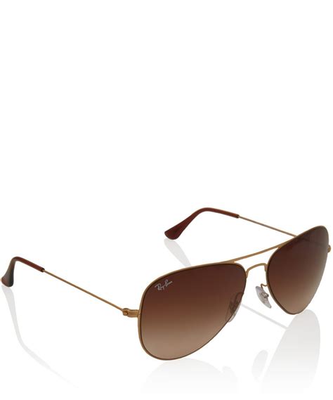lyst ray ban dark brown aviator flat metal sunglasses in brown for men