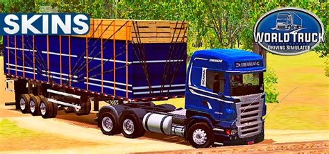 Skins Scania R Azul Streamline Faixas Na Carreta Granel Tampa Alta