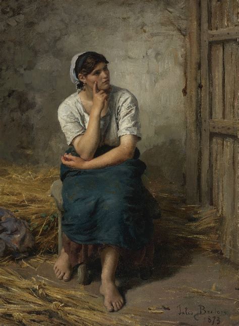 Paysanne Au Repos Painting Jules Adolphe Breton Oil Paintings