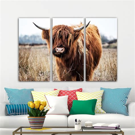 Canvas Wall Art Highland Cow Prints Cow Canvas Art Highland Etsy