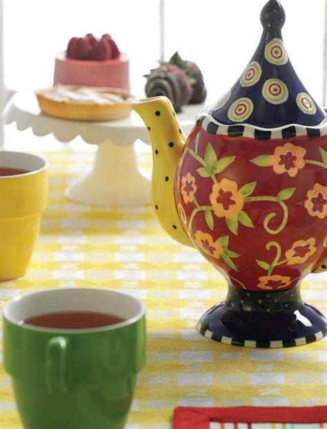 Whimsical Tea Pots Painted Teapot Ceramic Teapots