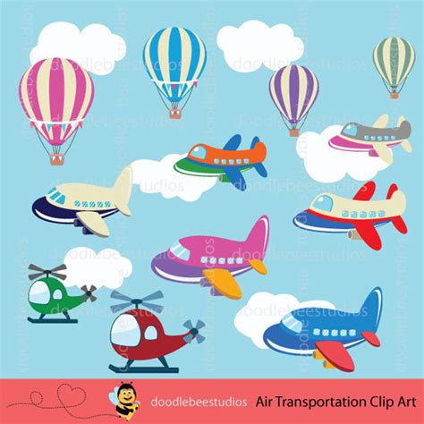 Air Transportation Clipart Air Planes Clip Art Air Vehicles - Etsy Canada