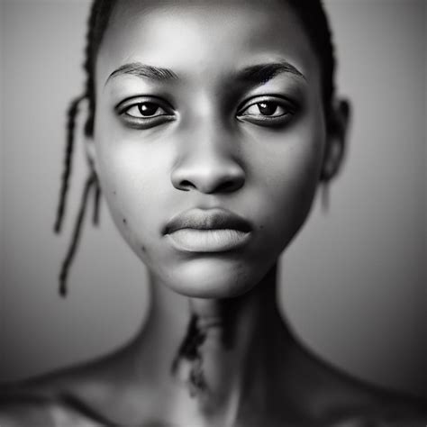 Una Mujer Con Una Cara En Blanco Y Negro Y Una Foto En Blanco Y Negro