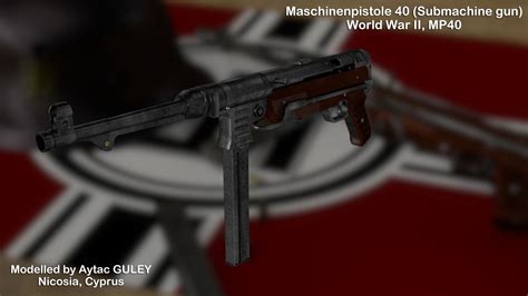 D Model World War Ii Submachine Gun Mp Vr Ar Low Poly Cgtrader