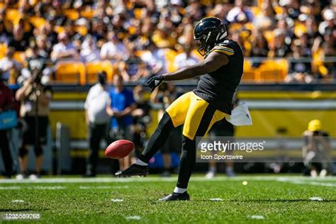 Pittsburgh Steelers punter Pressley Harvin III punts the ball during ...