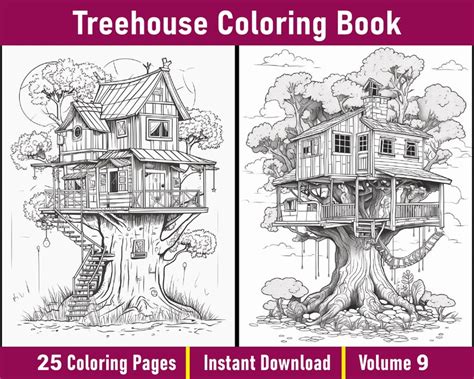 Treehouse Coloring Book Vol Enchanted Treehouse Coloring Pages