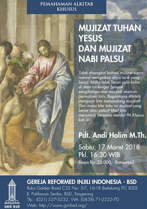 Pa Khusus Mujizat Tuhan Yesus Dan Mujizat Nabi Palsu Gereja Reformed