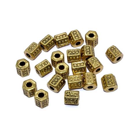 Golden Designer Cylindrical Acrylic Beads X Mm Acrylic Garment