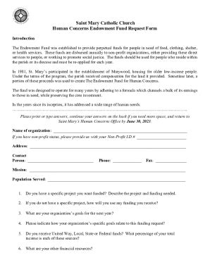 Fillable Online 2023 HC Endowment Fund Request Form MASTER Fax Email