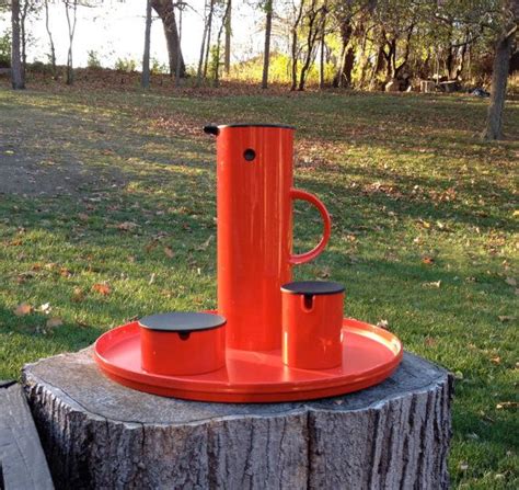 Stelton Denmark Erik Magnussen Red And Blacker Pitcher Tray Etsy