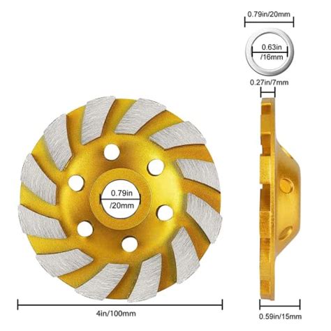 Sunjoyco Concrete Grinding Wheel Inch Segment Heavy Duty Turbo