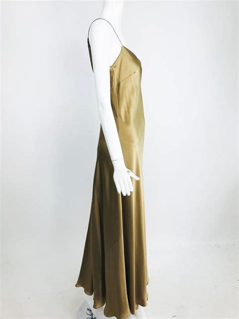 Ralph Lauren Bias Cut Gold Silk Satin Long Slip Dress At 1stdibs Gold