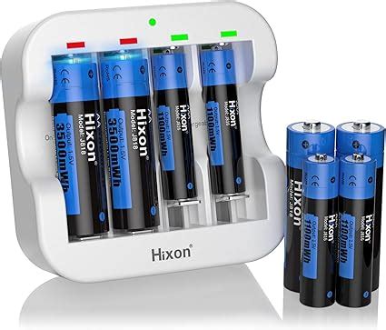 Hixon Batterie AA AAA 1 5 V Rechargeable Lithium Lot De 4 Piles AA Et