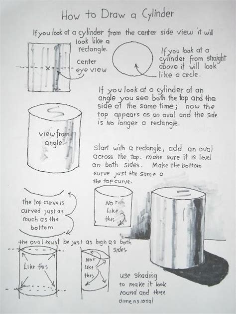 How To Draw Worksheets For Young Artist How To Draw A Cylinder Easy