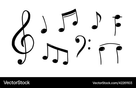 Music Note Doodle Drawn Style Royalty Free Vector Image