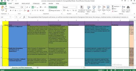 Risk Assessment Excel Template