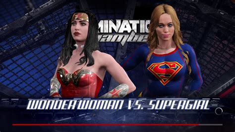 Wwe 2k17 Gameplay Wonder Woman Vs Supergirl Reupload Youtube