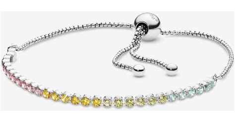 Pandora Rainbow Sparkling Slider Tennis Bracelet Lyst