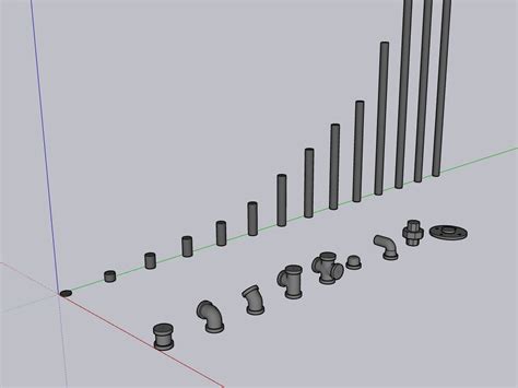 Sketchup Components Half Inch Black Iron Pipe Fittings Etsy