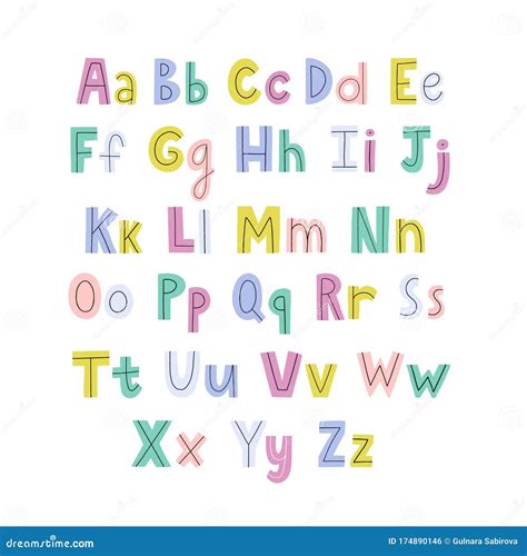 Alfabeto Colorido Desenhado M O Letras Min Sculas E Mai Sculas