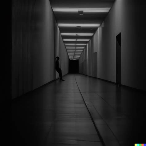 Matthew DALLE 2 A Liminal Space Of A Dark Hallway With A Shadow