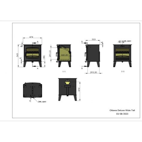 Ottawa Deluxe Wide Tall Defra Approved Kw Ecodesign Wood Burning Stove